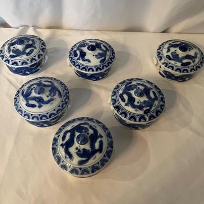 Set of Chinese Dragon Lidded Bowls (K-RG)