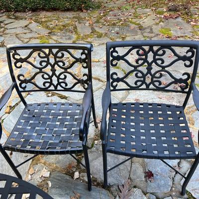 Cast Aluminum Patio Table & Chairs Plus Sunbrella (P-RG)