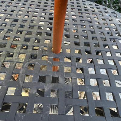 Cast Aluminum Patio Table & Chairs Plus Sunbrella (P-RG)