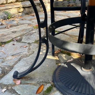 Cast Aluminum Patio Table & Chairs Plus Sunbrella (P-RG)