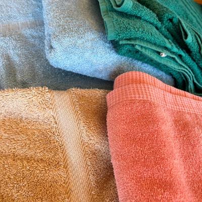 Lot of mixed colored towels