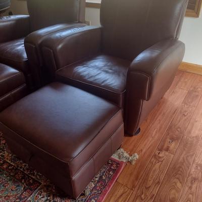 Faux Leather Chair with Ottoman Storage/Footrest Choice B
