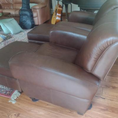Faux Leather Chair with Ottoman Storage/Footrest Choice B