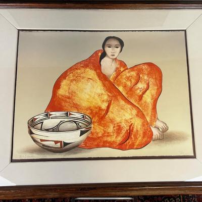 R.C. Gorman Print 77/150, Signed, Numbered, Embossed, 22"x30" ZUNI
