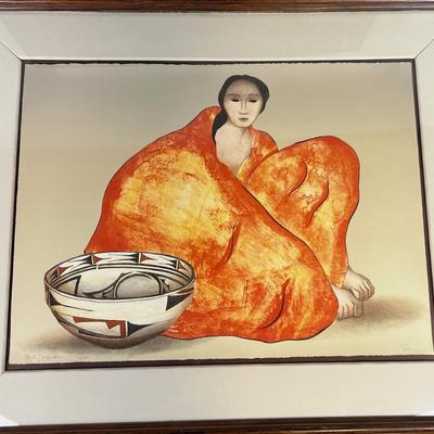 R.C. Gorman Print 77/150, Signed, Numbered, Embossed, 22"x30" ZUNI