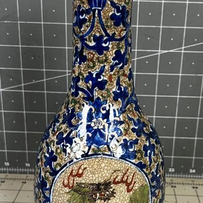 Asian Dragon Vase? Hand Decorated Porcelain Chinese Dragons 