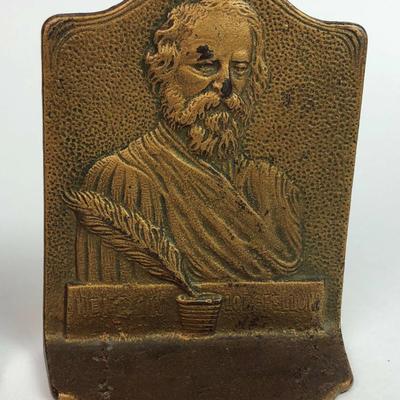 vintage HENRY WADSWORTH LONGFELLOW CAST IRON BOOKENDS