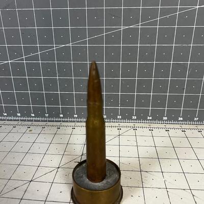 WWII TRENCH ART ANTI-TANK SHELL & BMG ROUND 1942 INERT