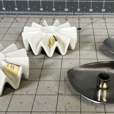 2 sets of MCM Candle Holders 