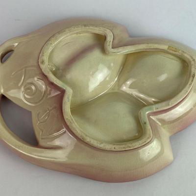  McCOY POTTERY THREE SECTION LEAF CANDY or SNACK DISH mcm