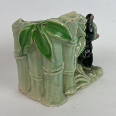  vintage novelty PANDA BEAR & BAMBOO PLANTER JAPAN 1950s