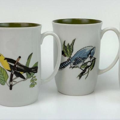 NEIMAN MARCUS FITZ & FLOYD PORCELAIN WILD BIRD MUGS 4