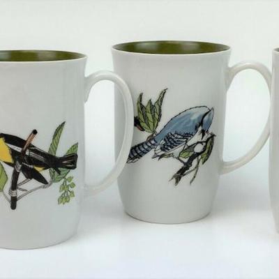 NEIMAN MARCUS FITZ & FLOYD PORCELAIN WILD BIRD MUGS 4
