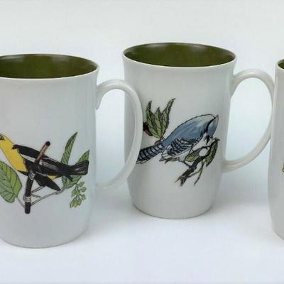 NEIMAN MARCUS FITZ & FLOYD PORCELAIN WILD BIRD MUGS 4