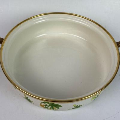 vintage FISSLER ASTA GERMAN ENAMELWARE 8.5" PAN HONEYSUCKLE