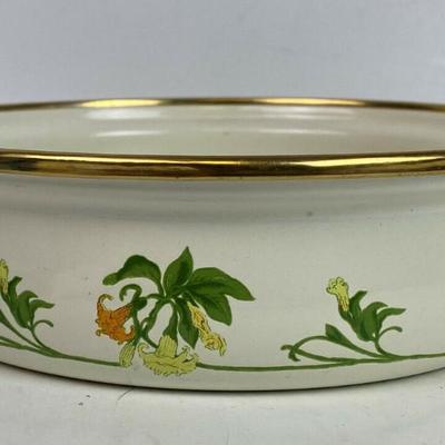 vintage FISSLER ASTA GERMAN ENAMELWARE 8.5" PAN HONEYSUCKLE