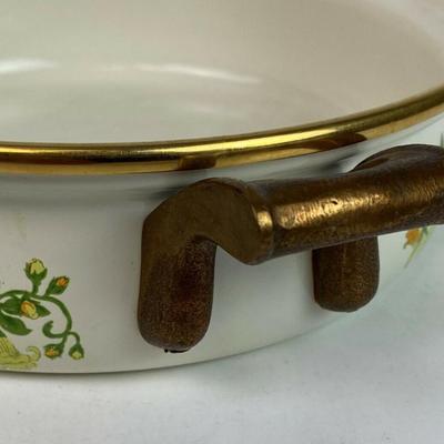 vintage FISSLER ASTA GERMAN ENAMELWARE 8.5" PAN HONEYSUCKLE