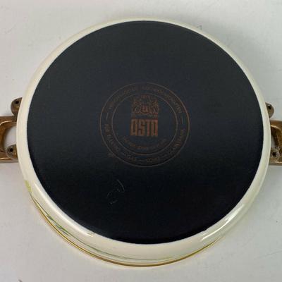 vintage FISSLER ASTA GERMAN ENAMELWARE 8.5" PAN HONEYSUCKLE