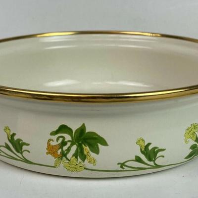 vintage FISSLER ASTA GERMAN ENAMELWARE 8.5" PAN HONEYSUCKLE