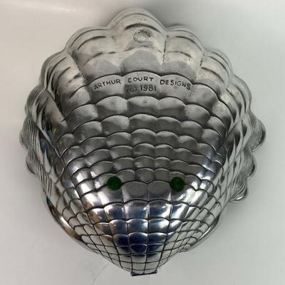 vintage ARTHUR COURT DESIGNS CLAM SHELL SERVER polished cast aluminum