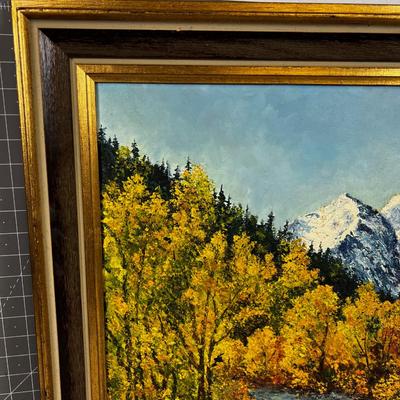  Oil on Canvas Mountain Stream by E. Reynolds 
