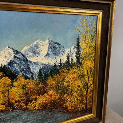  Oil on Canvas Mountain Stream by E. Reynolds 