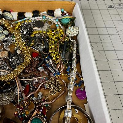 Tray full of used Jewelry 