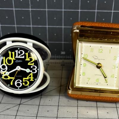 2 Mechanical Travel Clocks 