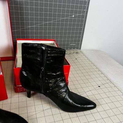 2 Black Boots Size 7-1/2 NEW 