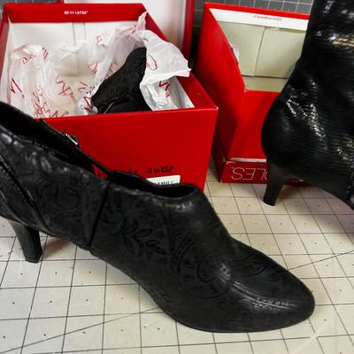 2 Black Boots Size 7-1/2 NEW 
