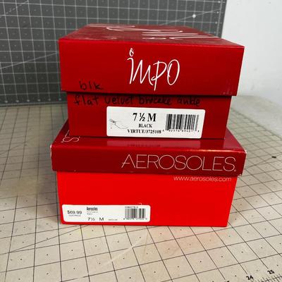 2 Black Boots Size 7-1/2 NEW 