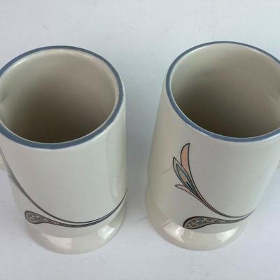 Vintage BUFFALO CHINA IRISH COFFEE MUGS pair 1980s 