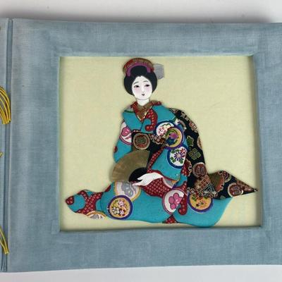 vintage PLUSH VELVET COVERED FIGURAL PHOTO ALBUM JAPAN NOS 