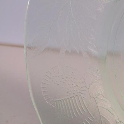 Vintage Floral Pattern Uranium Glass Plates- 13 Pieces- Approx 8