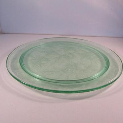 Vintage Uranium Glass Cake Plate- Approx 13