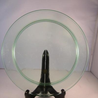 Vintage Uranium Glass Cake Plate- Approx 13