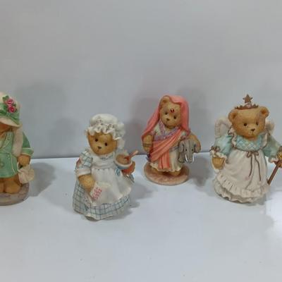 Four Collectible Cherished Teddies Teddy bears Some are Charter Members only figures!