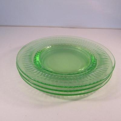 Vintage Uranium Glass Plate- 3 Pieces- Approx 8 1/4
