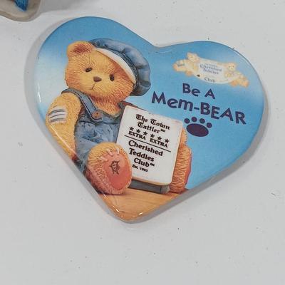 Cherished Teddies members pins and magnets.