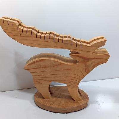 Wooden deer with Antler card holders