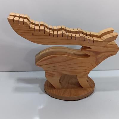 Wooden deer with Antler card holders