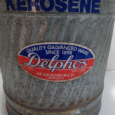 Vintage Delphos Kerosene Can Quality galvanized ware