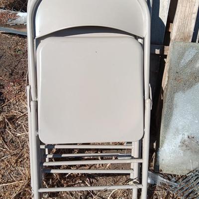 Set of 4 steel folding chairs