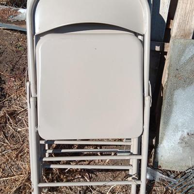 Set of 4 steel folding chairs