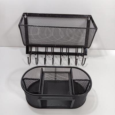 Two black Desk organizers