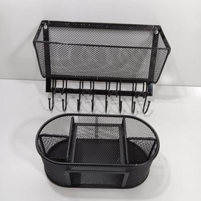 Two black Desk organizers