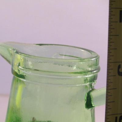 Vintage Hazel Atlas Uranium Glass Syrup Pitcher- Approx 6