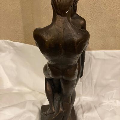 Vintage 1970 Nude Lovers Statue Bronze color