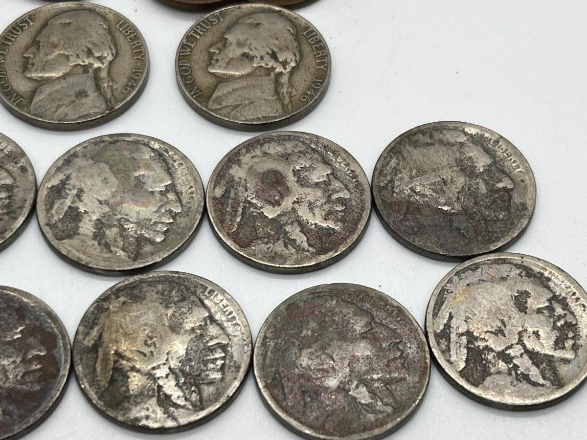 LOT 200 Nickels and PenniesBuffalo Nickels, Wheat Pennies and More