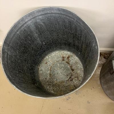 Pair of Galvanized Garbage Cans (G-MG)